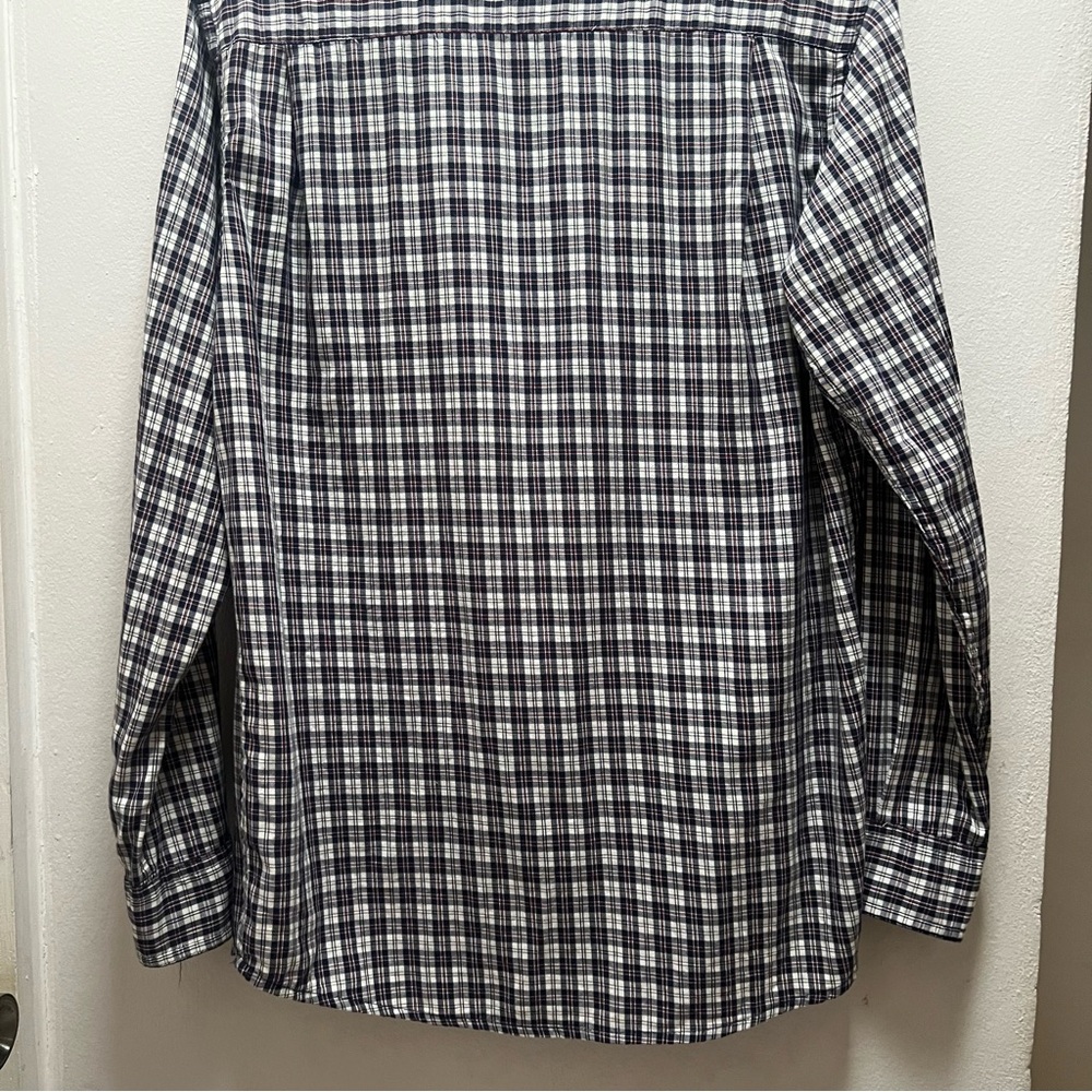 Wrangler Plaid Cotton Shirt Men’s S Blue White Maroon Long Sleeve - Picture 11 of 11
